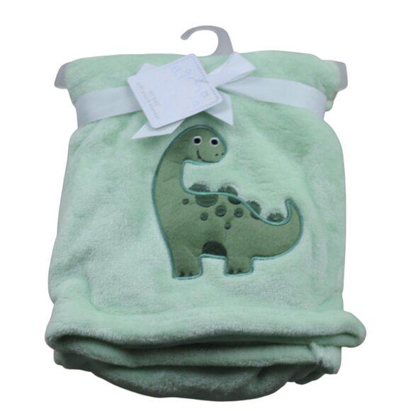 Baby Elements Blanket Dinosaur Fleece Green Dino Infant Boys Soft Plush NWT - Picture 1 of 4